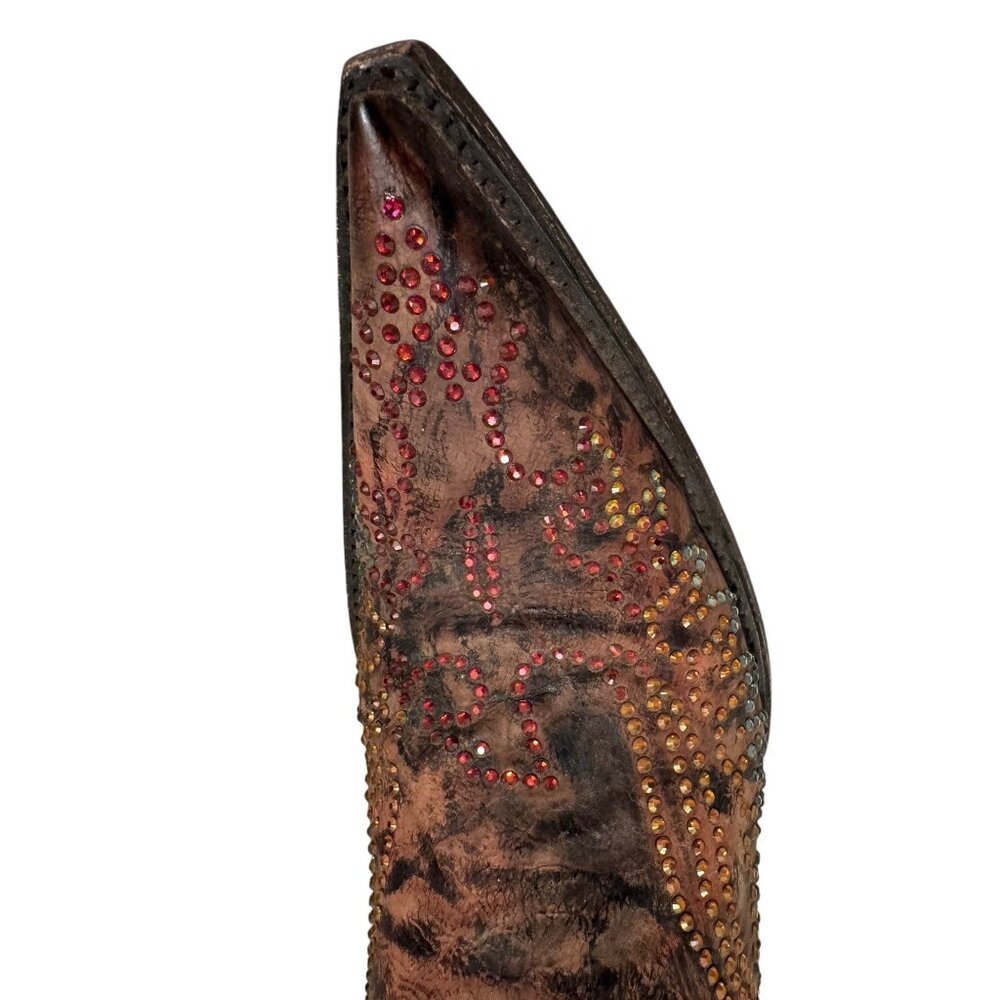 Size 8 Womens Old Gringo Eagle Swarovski Crystals Snip Toe‎ Cowboy Cowgirl Boots - Picture 10 of 16